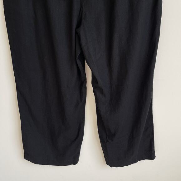 Old Navy Women's XXL Linen blend Wide Leg Pull On Pants Comfort Waist Black - Picture 9 of 15